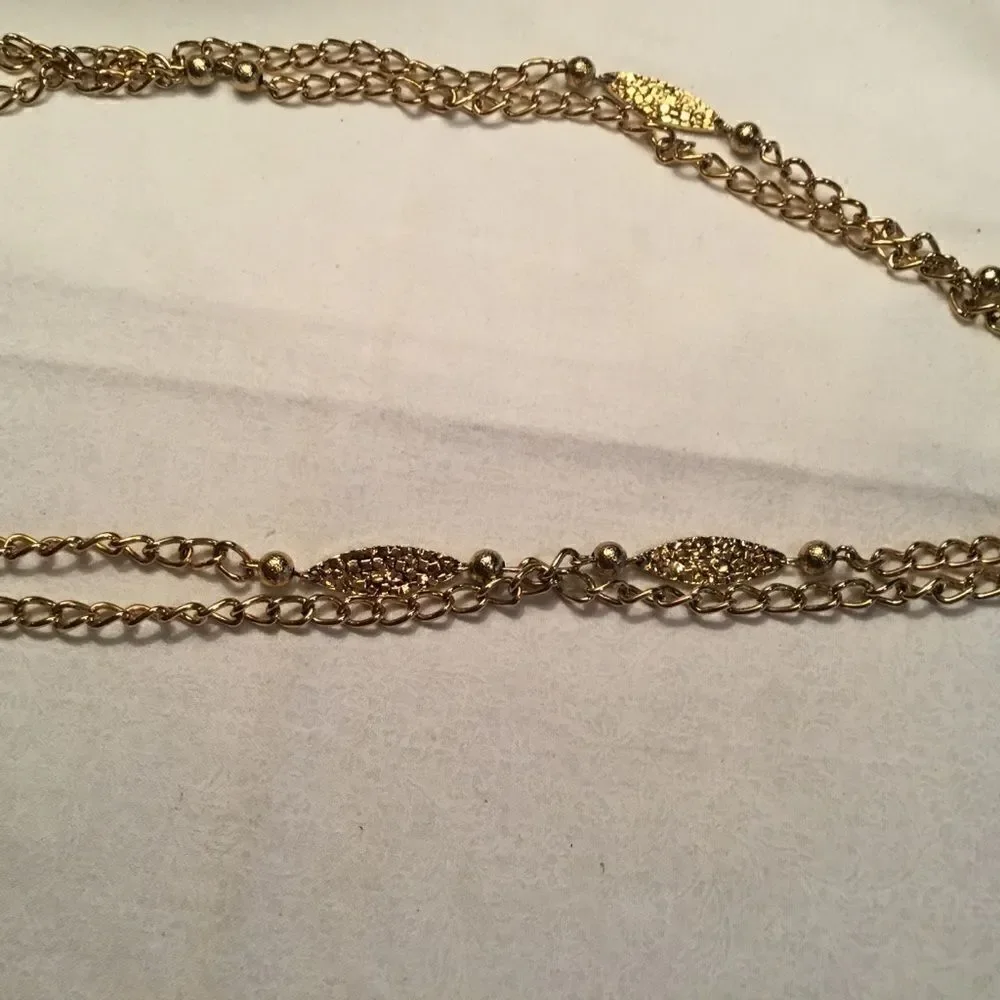 $12 ea or 3/$25 Goldtone Plaque and Bead Long Neck